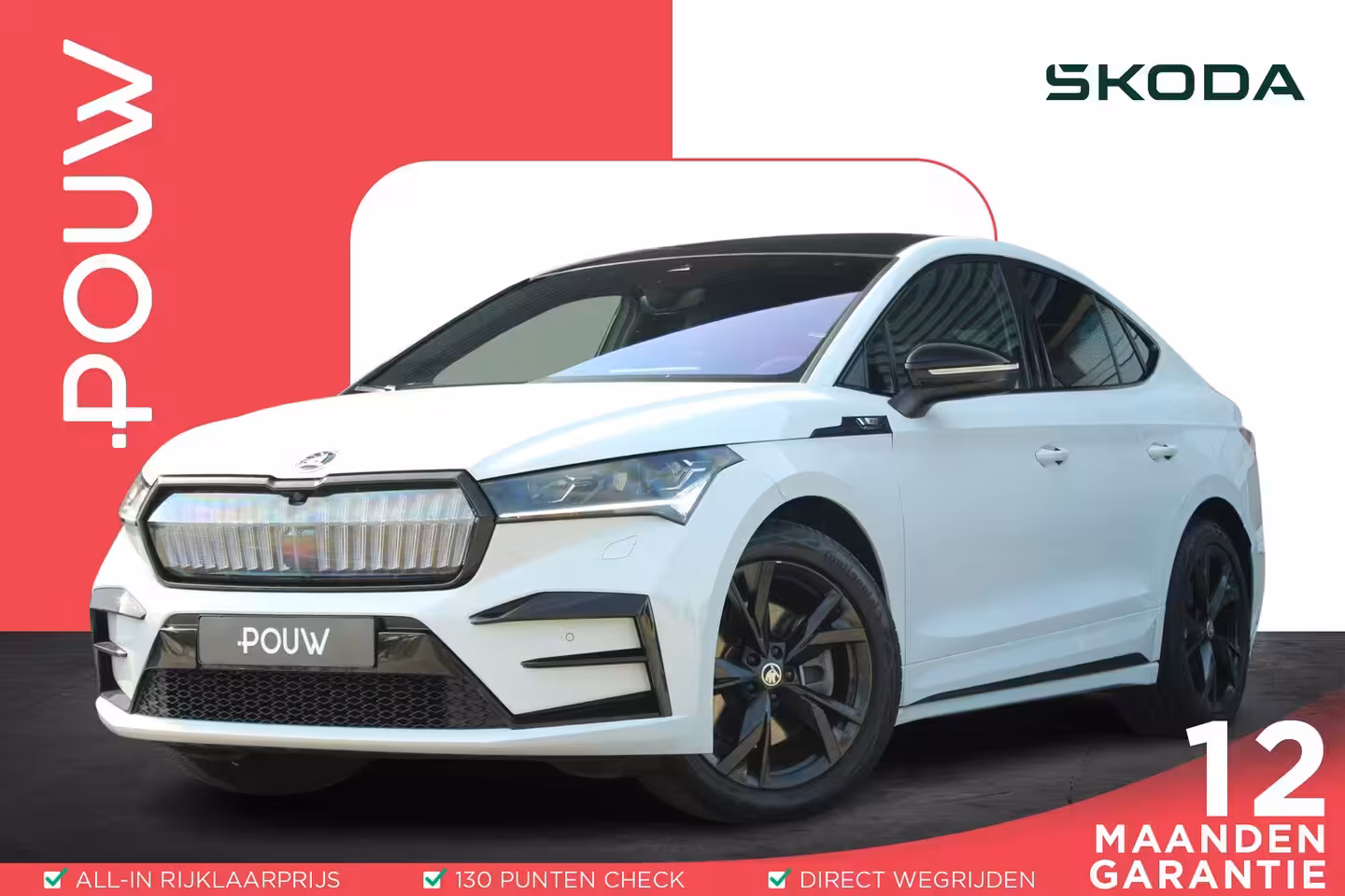 Skoda Enyaq Coupé iV RS 80 300pk | SoH 92% | Trekhaak | Panoramadak | Stoel/Stuurverwarming | Adaptieve Cruise