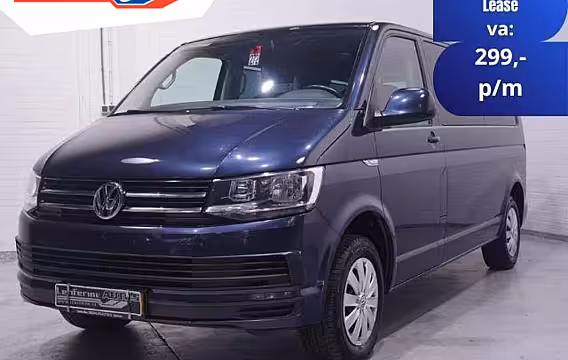 Volkswagen Transporter 2.0 TDI 150 pk Dubbel Cabine Airco, Leder Zwart Cruise control, Trekhaak, 5-Zits