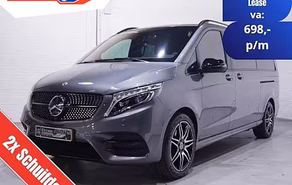 Mercedes-Benz V-klasse 300d Dubbel Cabine L3 AMG Line Airmatic, Burmester Sound, NAP, Distronic, Leder Zwart, LED