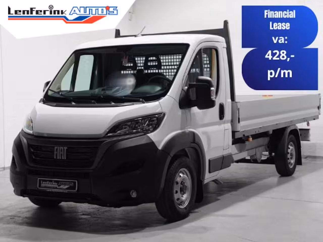 Fiat Ducato 2.2 MJet 140 pk L4 Pick Up / Open Laadbak Airco, Cruise Control, 3-Zits, LxBxH 420x202x40