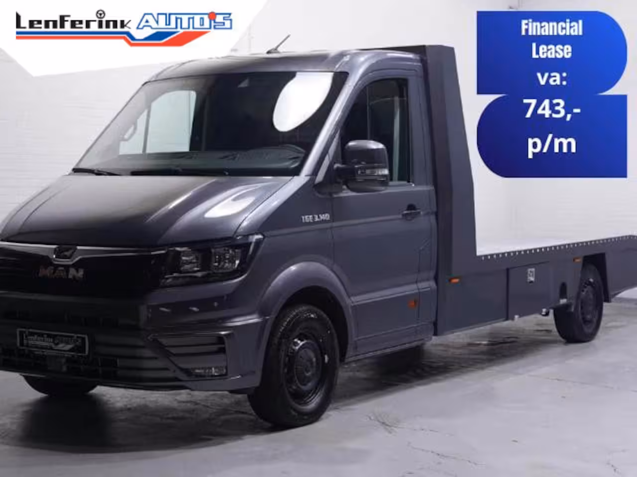 MAN TGE 2.0 TDI 140 pk Autotransporter Airco, Luchtvering Apple Carplay, Trekhaak 3.500 kg, Cruise