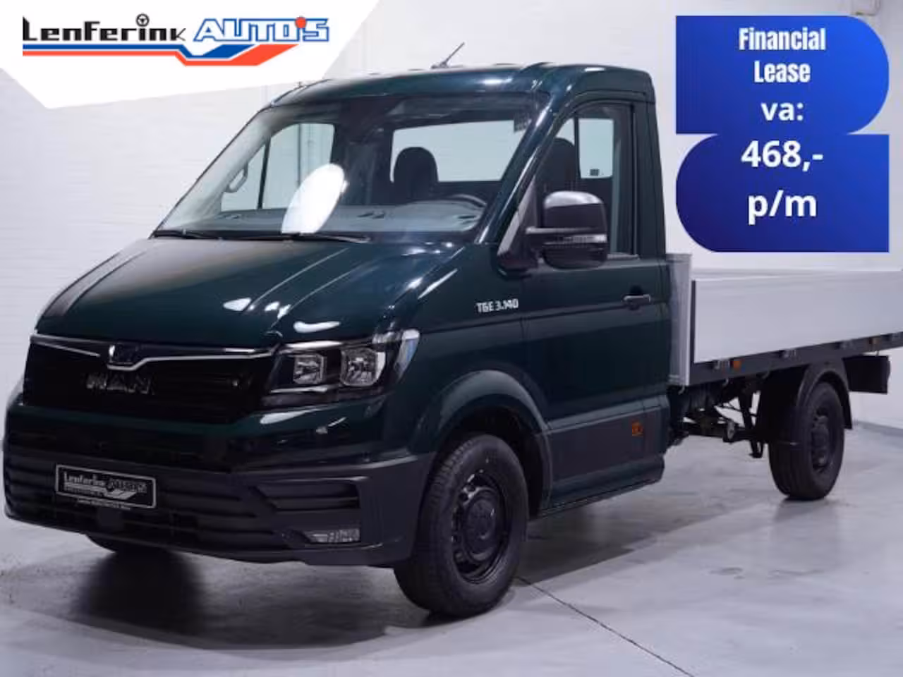 MAN TGE 2.0 TDI 140 pk L3 Pick Up / Open Laadbak Airco Apple Carplay, Cruise Control, LxBxH 345x20