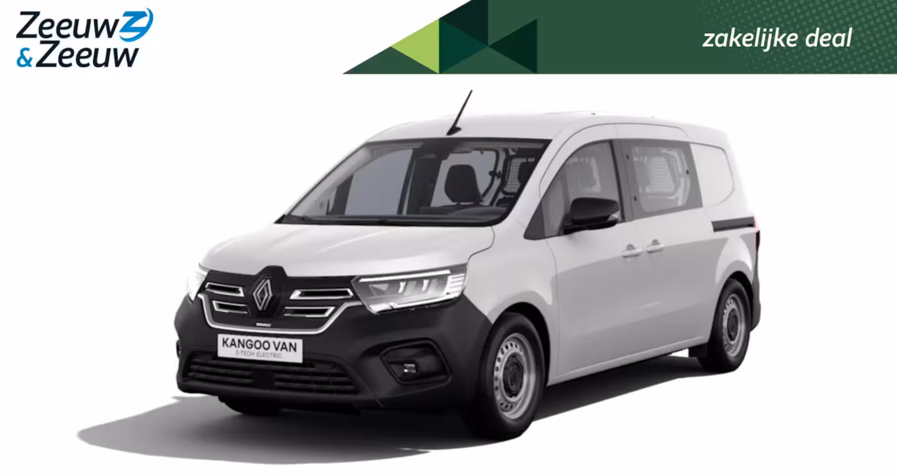 Renault Kangoo E-Tech Advance L2 44 kWh Dubbele cabine | Nu leverbaar met 12% Zeeuw & Zeeuw aktie korting |
