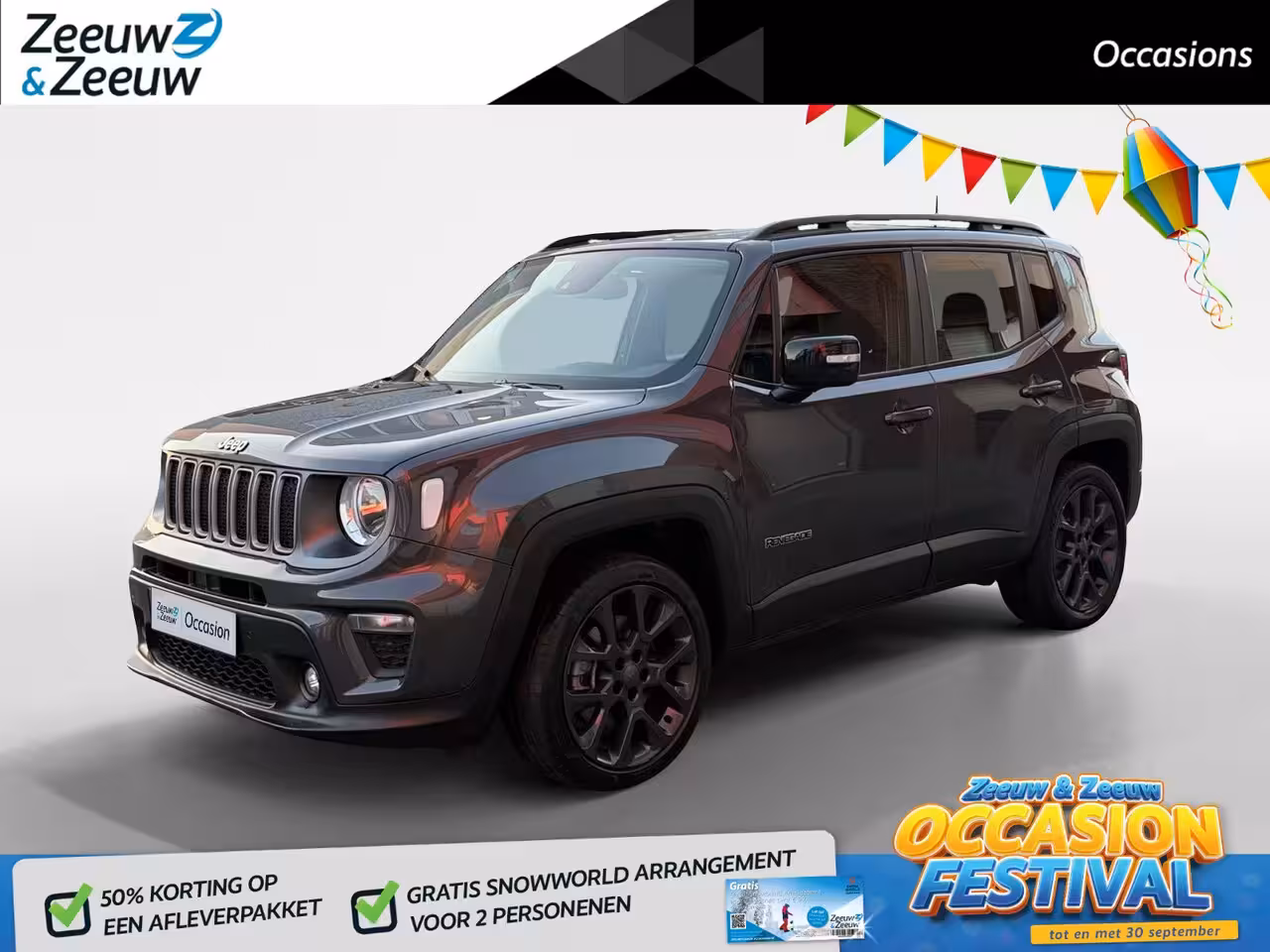 Jeep Renegade 1.5T e-Hybrid S 190PK AUTOMAAT | Black line| Lichtmetalen velgen| Parkeer sensoren V\A| Na