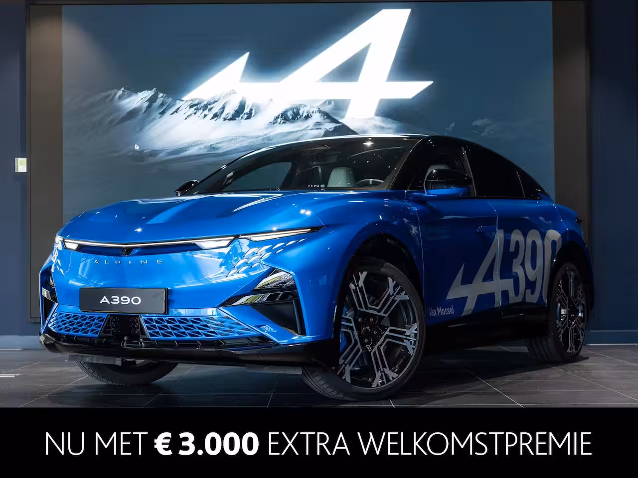 Alpine A390 GT | Bleu Vision | Sabelt® sportstoelen in tweekleurig Nappa-leder, elektrisch, verwarmd e