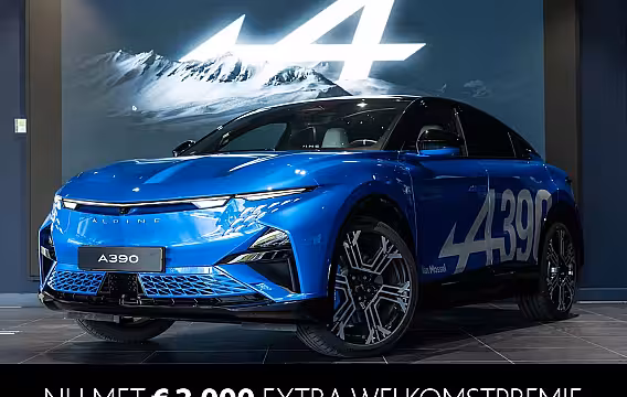 Alpine A390 GT | Bleu Vision | Sabelt® sportstoelen in tweekleurig Nappa-leder, elektrisch, verwarmd e