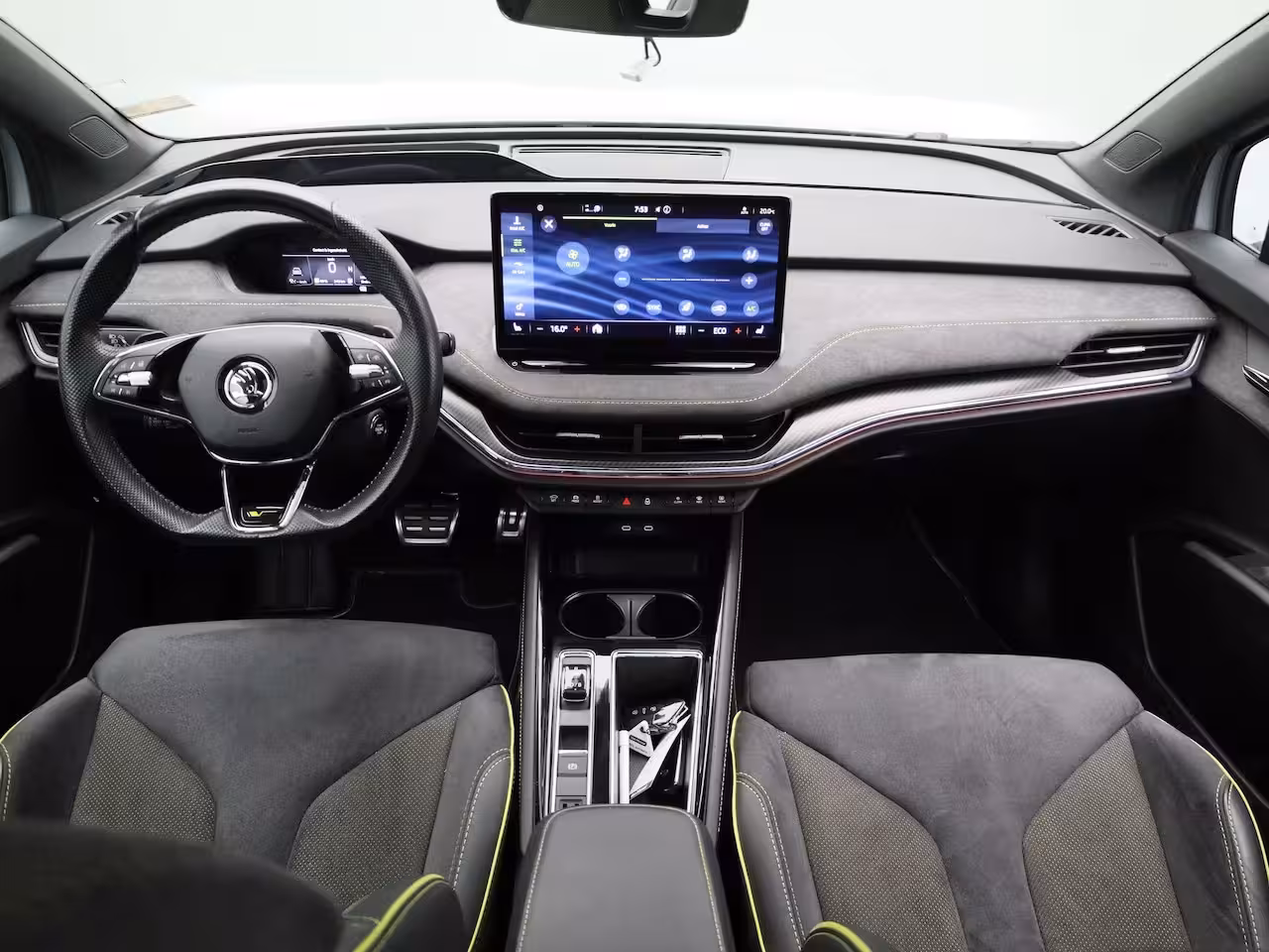 Skoda Enyaq Coupé iV 80 RS | PANORAMADAK | SFEERVERLICHTING | STOEL-STUUR-VOORRUIT VERWARMING | ELEK.STOEL | AD